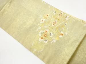 引箔花葉模様織出し名古屋帯